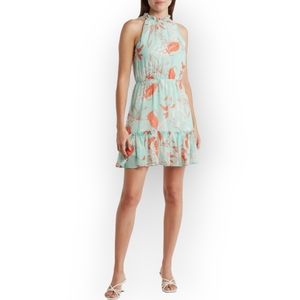 NWT LOVE....ADY Womens Large Tropical Floral Halter Dress